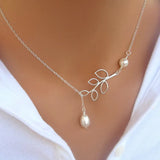 Minimalist Round Stick Pearl Pendant Necklace