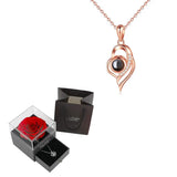 Projection Necklace Set With Rose Gift Box