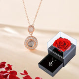 Projection Necklace Set With Rose Gift Box