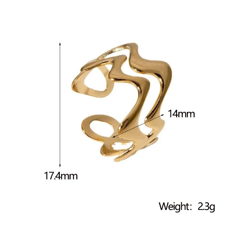 Stainless Steel Irregular Wave Ring