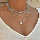 Minimalist Round Stick Pearl Pendant Necklace