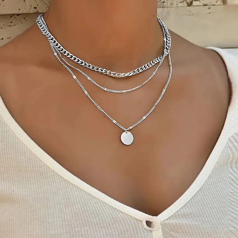 Minimalist Round Stick Pearl Pendant Necklace