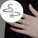 Zircon Initial A-Z Letter Ring For Women