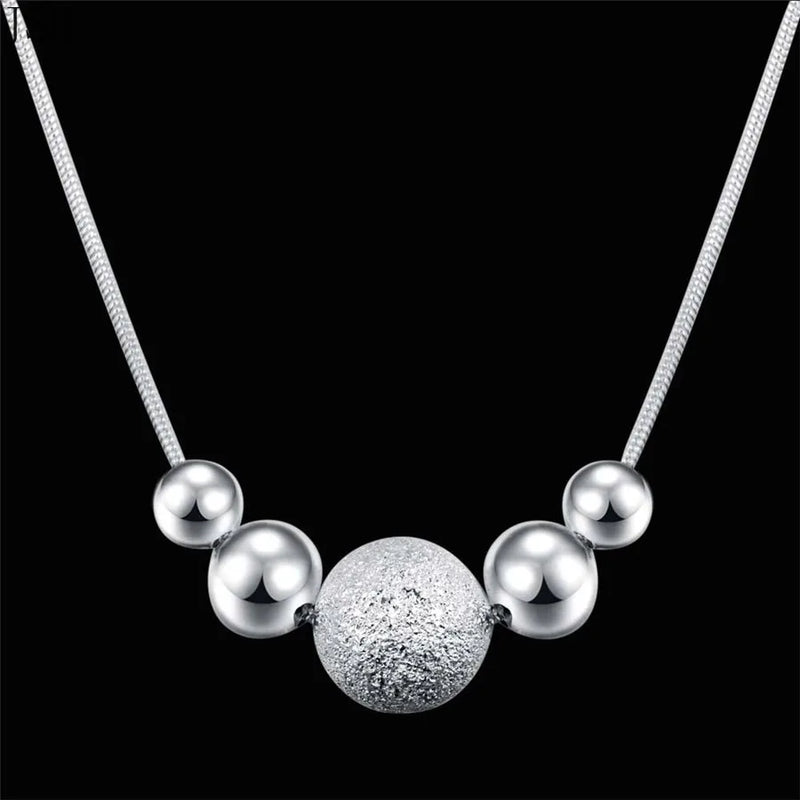  Sterling Silver Lady Bead Pendant Necklace