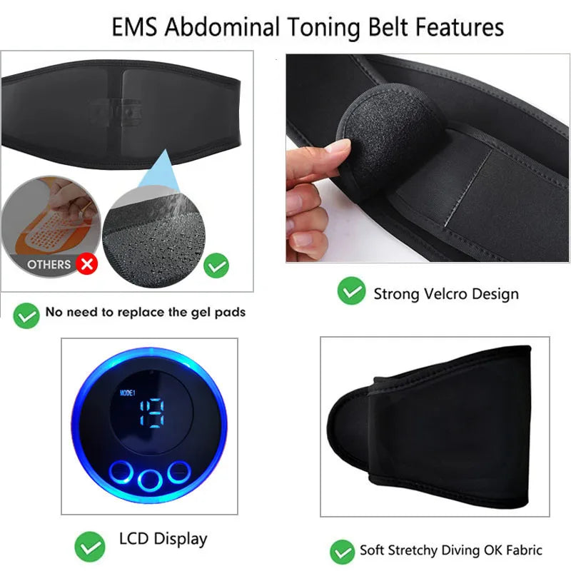 Electric Abs Abdominal Trainer Toning Belt