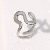 Stainless Steel Irregular Wave Ring