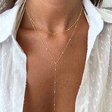 Gold Plated Lariat Necklace