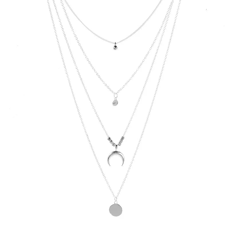 Minimalist Round Stick Pearl Pendant Necklace