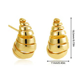 Stainless Steel Gold Plated Tear Drop Earrings