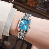 Luxury Stainless Steel Square Quartz Watch