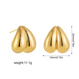 Stainless Steel Gold Plated Tear Drop Earrings