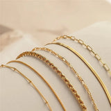 6Pcs Gold Color Multilayer Bracelet Set