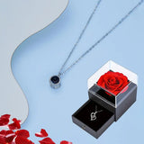 Projection Necklace Set With Rose Gift Box