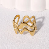 Stainless Steel Irregular Wave Ring