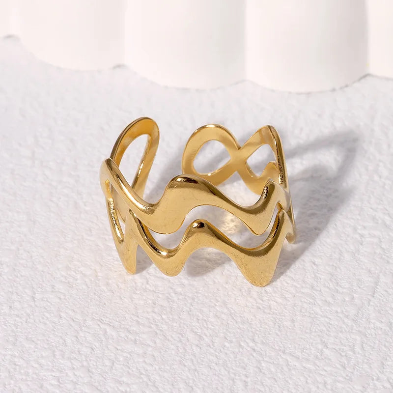 Stainless Steel Irregular Wave Ring