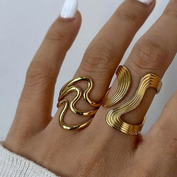 Stainless Steel Irregular Wave Ring