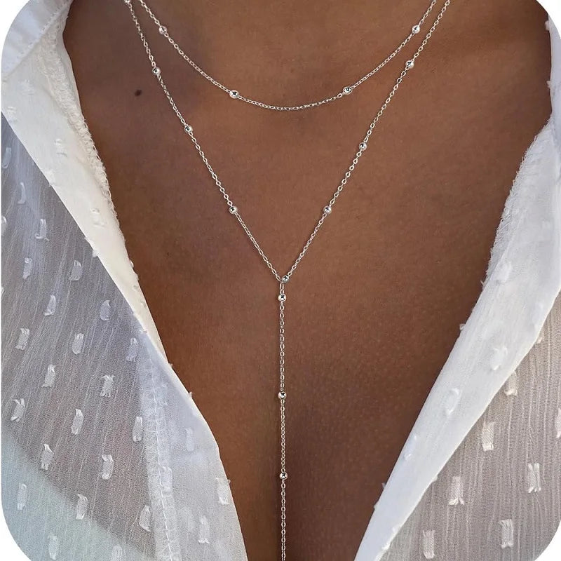 Gold Plated Lariat Necklace