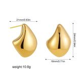 Stainless Steel Gold Plated Tear Drop Earrings