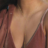 Gold Plated Lariat Necklace