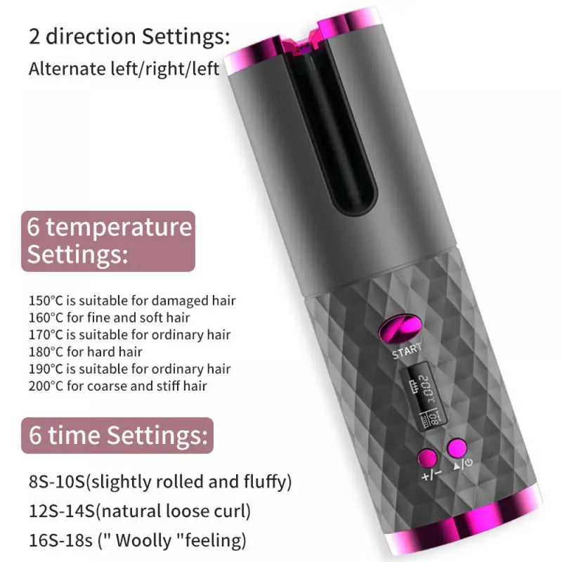 Automatic Wireless Hair Curling Iron