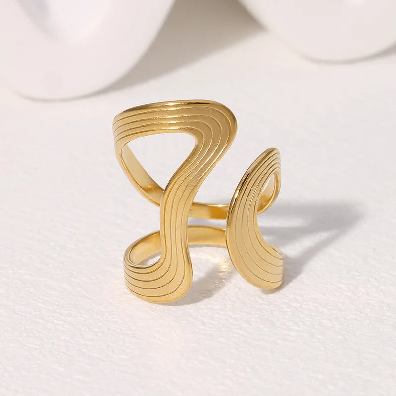 Stainless Steel Irregular Wave Ring