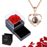 Projection Necklace Set With Rose Gift Box