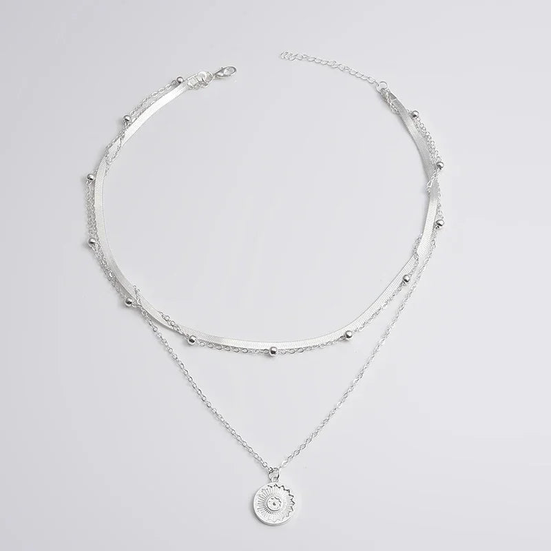 Sterling Silver Three-Layer Necklace