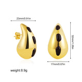 Stainless Steel Gold Plated Tear Drop Earrings