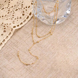 Gold Plated Lariat Necklace