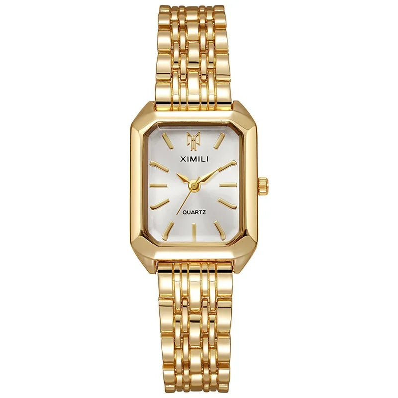 Luxury Stainless Steel Square Quartz Watch