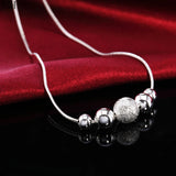  Sterling Silver Lady Bead Pendant Necklace