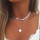 Sterling Silver Three-Layer Necklace