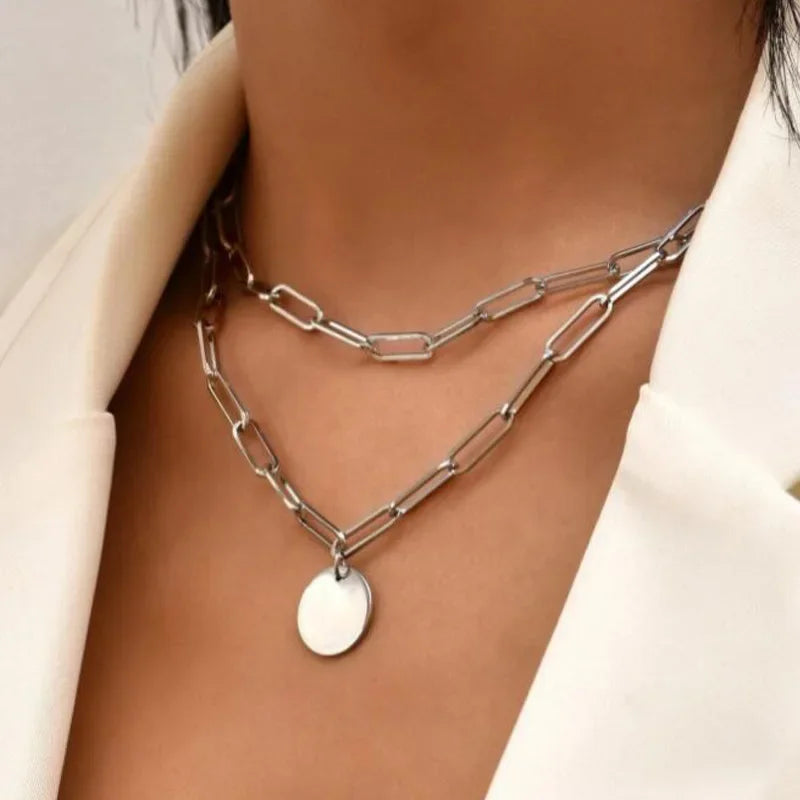 Sterling Silver Three-Layer Necklace