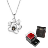 Projection Necklace Set With Rose Gift Box