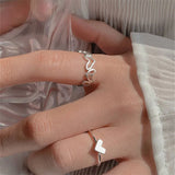 Silver Color Crystal Rings Set for Women