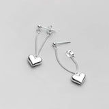 Sterling Silver Heart Chain Earrings