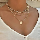 Minimalist Round Stick Pearl Pendant Necklace