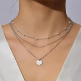 Minimalist Round Stick Pearl Pendant Necklace