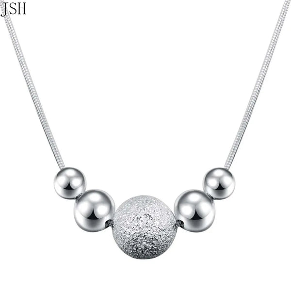  Sterling Silver Lady Bead Pendant Necklace