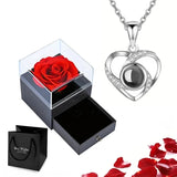 Projection Necklace Set With Rose Gift Box