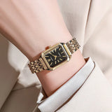 Luxury Stainless Steel Square Quartz Watch