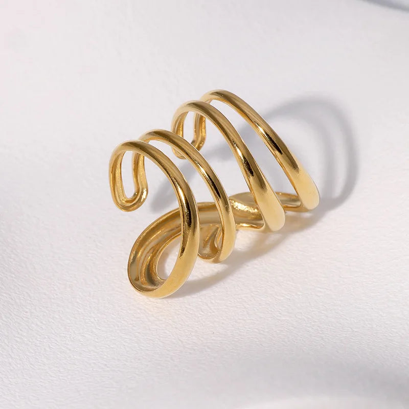 Stainless Steel Irregular Wave Ring