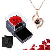 Projection Necklace Set With Rose Gift Box