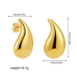 Stainless Steel Gold Plated Tear Drop Earrings