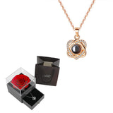 Projection Necklace Set With Rose Gift Box