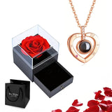 Projection Necklace Set With Rose Gift Box