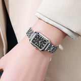 Luxury Stainless Steel Square Quartz Watch