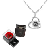 Projection Necklace Set With Rose Gift Box