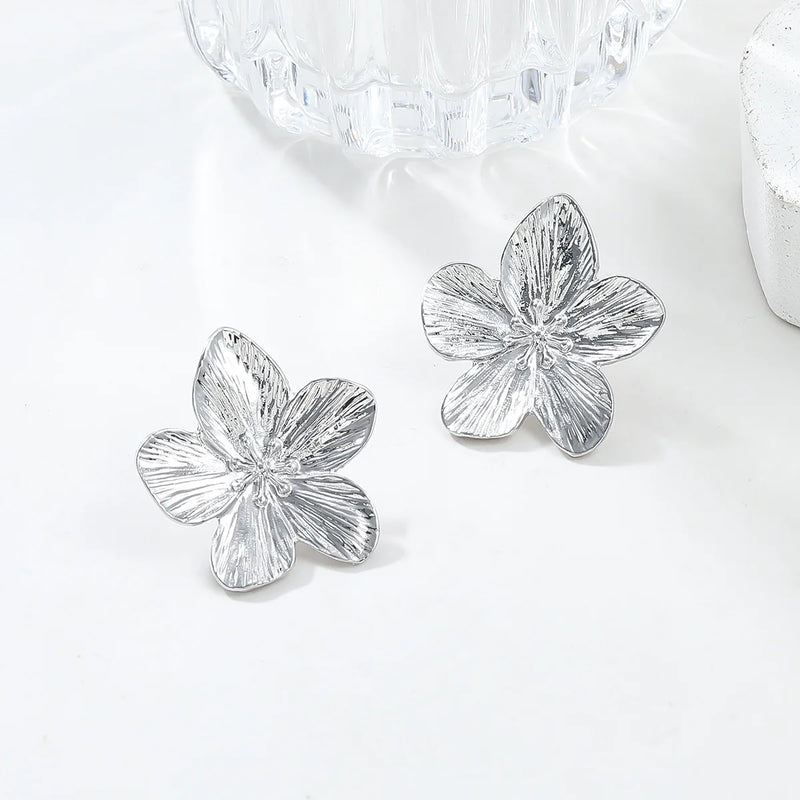 Stainless Steel Flower Earrings