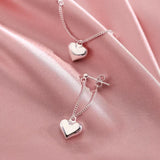 Sterling Silver Heart Chain Earrings